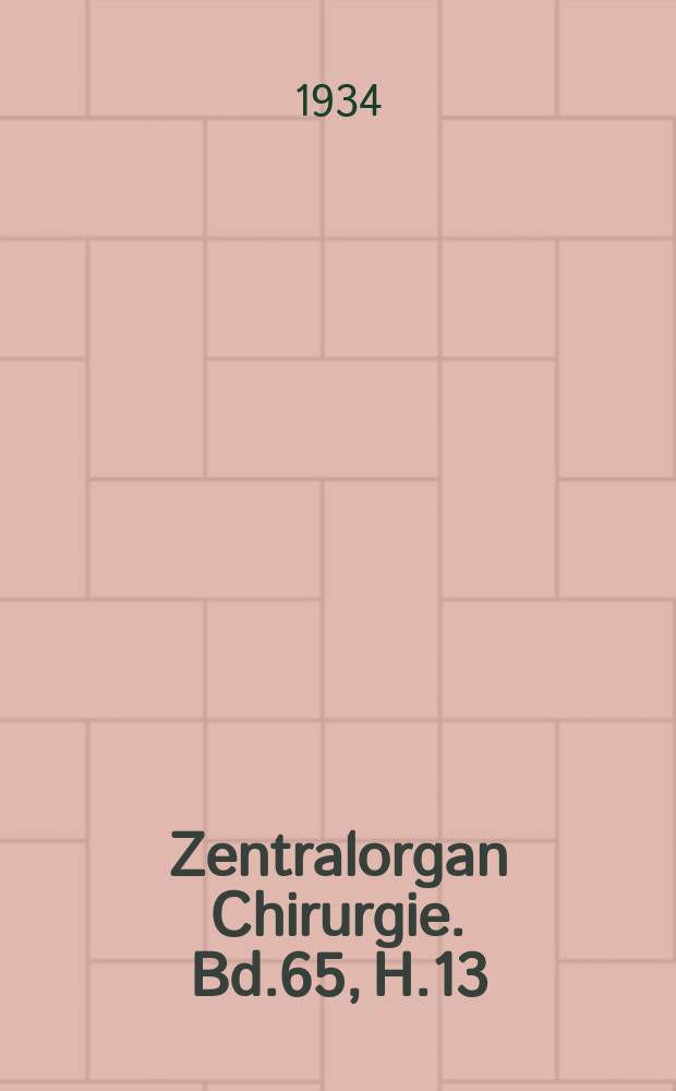 Zentralorgan Chirurgie. Bd.65, H.13 : Registerheft