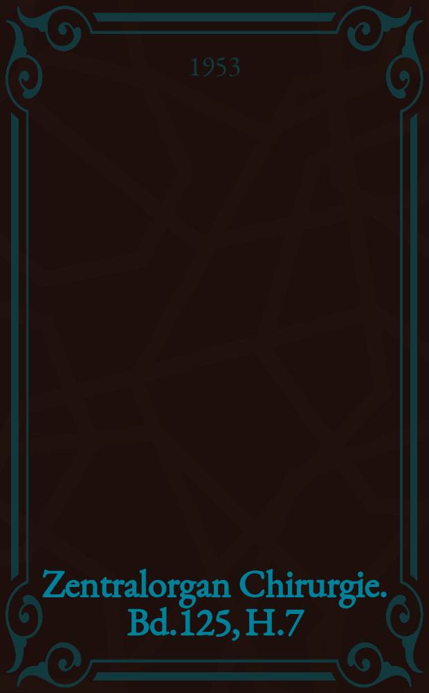 Zentralorgan Chirurgie. Bd.125, H.7 : Registerheft