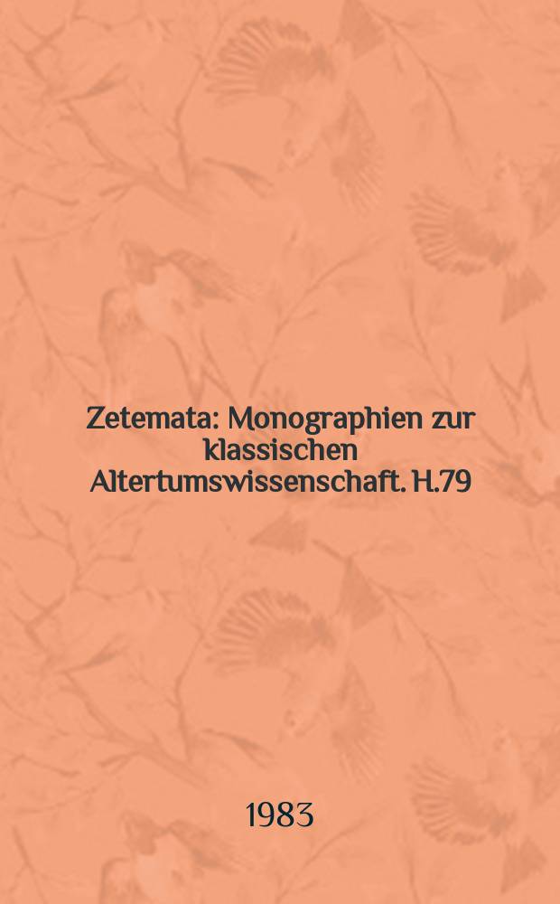 Zetemata : Monographien zur klassischen Altertumswissenschaft. H.79 : Historien des Poseidonios