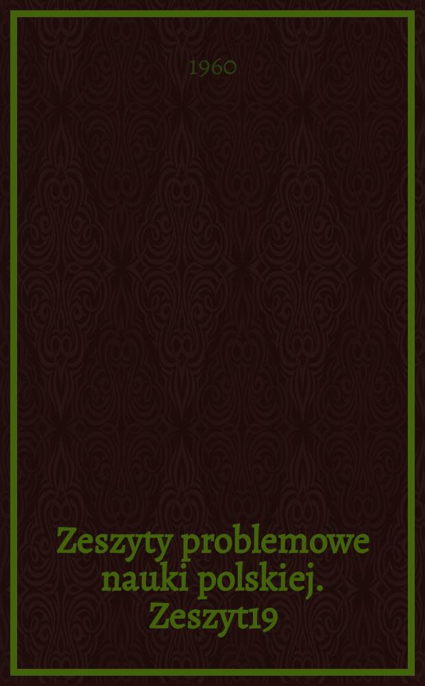 Zeszyty problemowe nauki polskiej. Zeszyt19 : Leptospirae and leptospirosis in man and animals