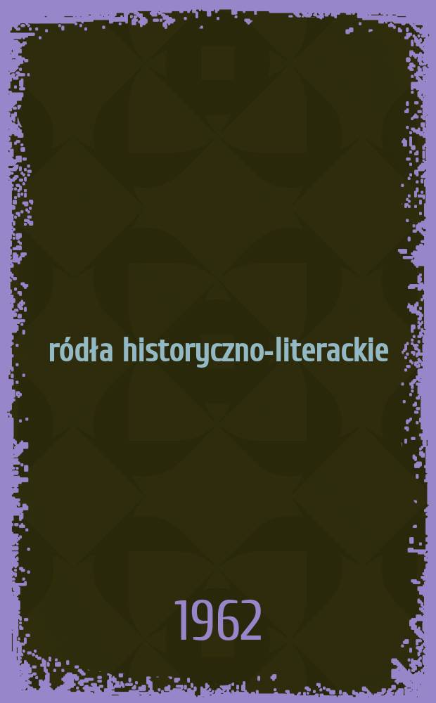 Źródła historyczno-literackie