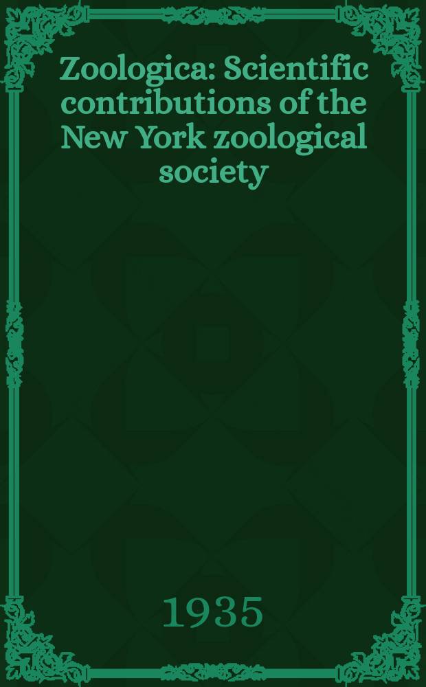 Zoologica : Scientific contributions of the New York zoological society