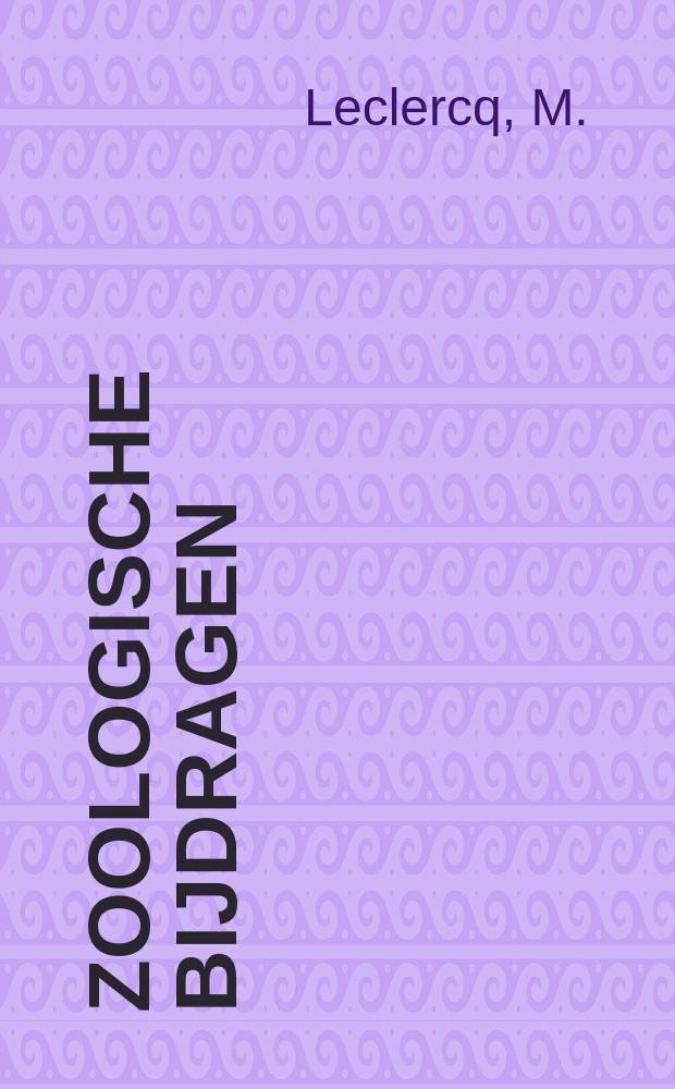 Zoologische bijdragen : Uitg. door het Rijksmuseum van natuurlijke historie te Leiden. №9 : Tabanidae (Diptera) des Pays-Bas