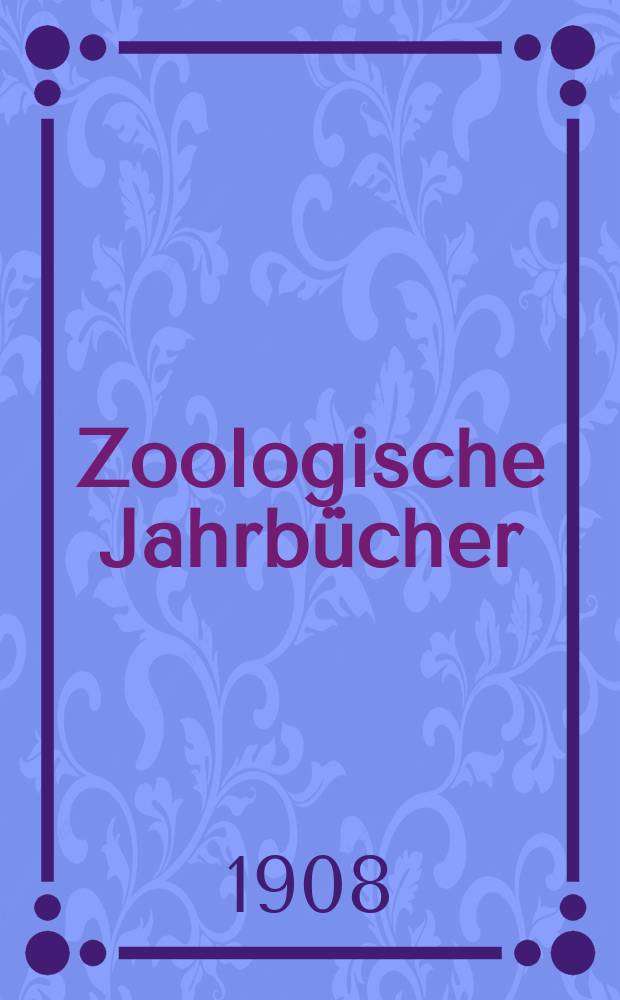 Zoologische Jahrbücher : Zeitschrift für Systematik, Geographie und Biologie der Thiere. 11, H.1 : Ergebnisse einer zoologischen Forschungsreise nach Westindien von Prof. W. Kükenthal und Dr. R. Hartmeyer im Jahre 1907