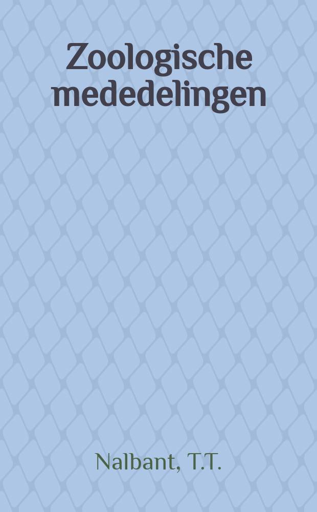 Zoologische mededelingen : Uitg. door het Rijksmuseum van natuurlijke historie te Leiden. D.52, №8 : Vaillantellinae, a new ...