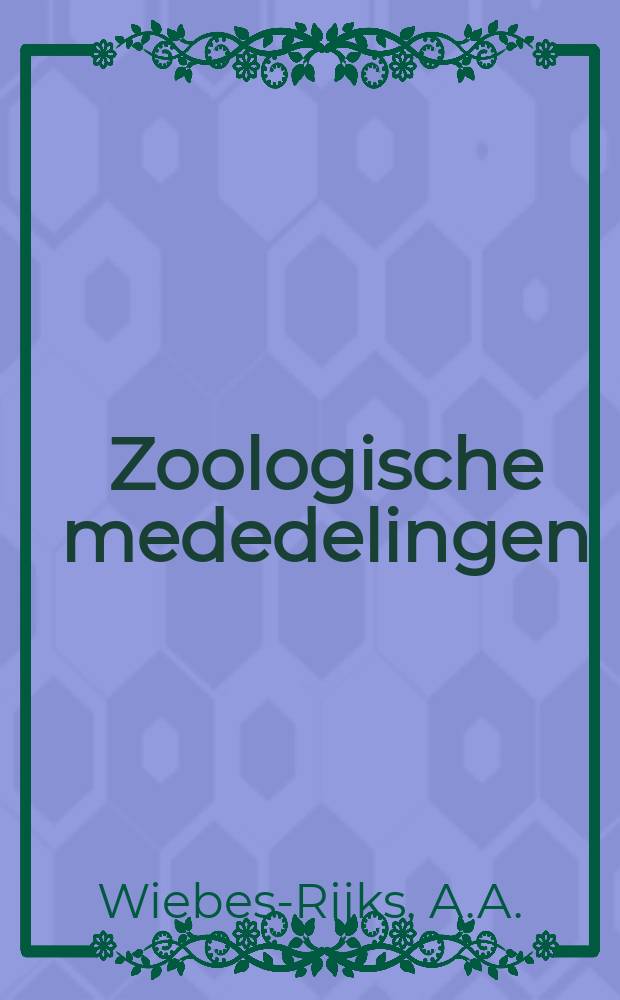 Zoologische mededelingen : Uitg. door het Rijksmuseum van natuurlijke historie te Leiden. D.53, №28 : A character analysis of the ...