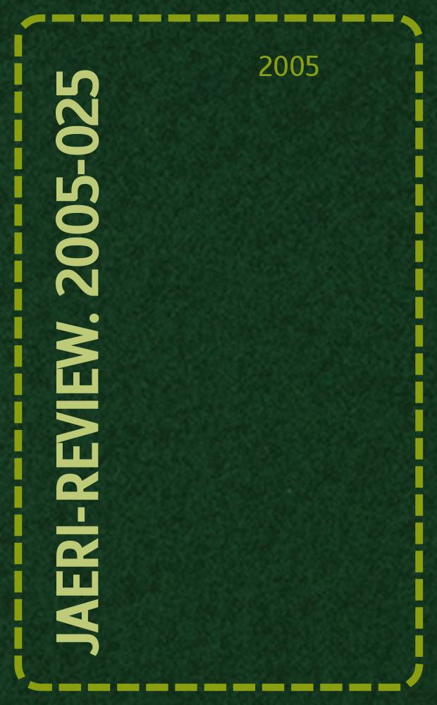 JAERI-Review. 2005-025