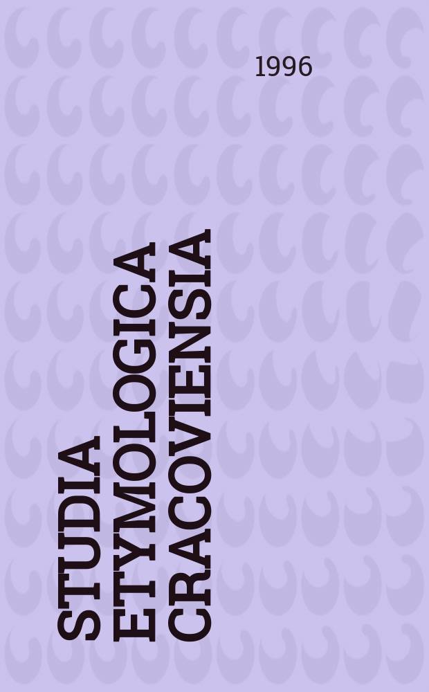 Studia etymologica Cracoviensia
