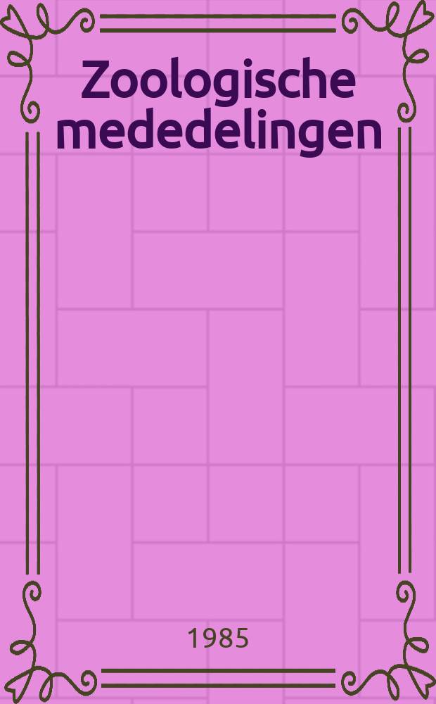Zoologische mededelingen : Uitg. door het Rijksmuseum van natuurlijke historie te Leiden. D.59, №32 : Distinguishing the genera ...