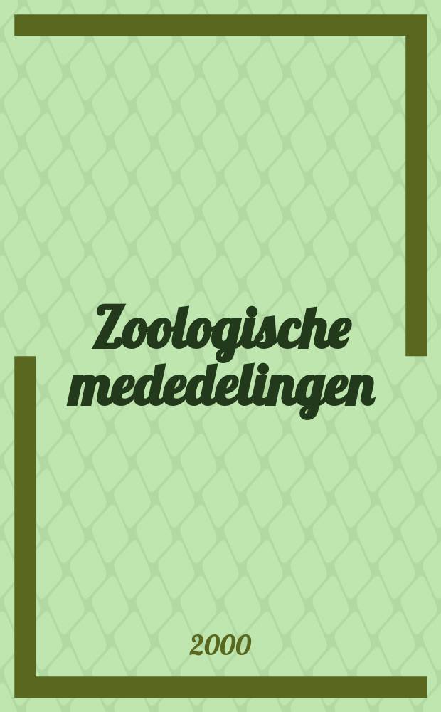Zoologische mededelingen : Uitg. door het Rijksmuseum van natuurlijke historie te Leiden. 74, №1/17