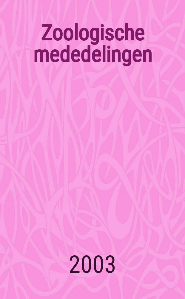 Zoologische mededelingen : Uitg. door het Rijksmuseum van natuurlijke historie te Leiden. 77, №1/14