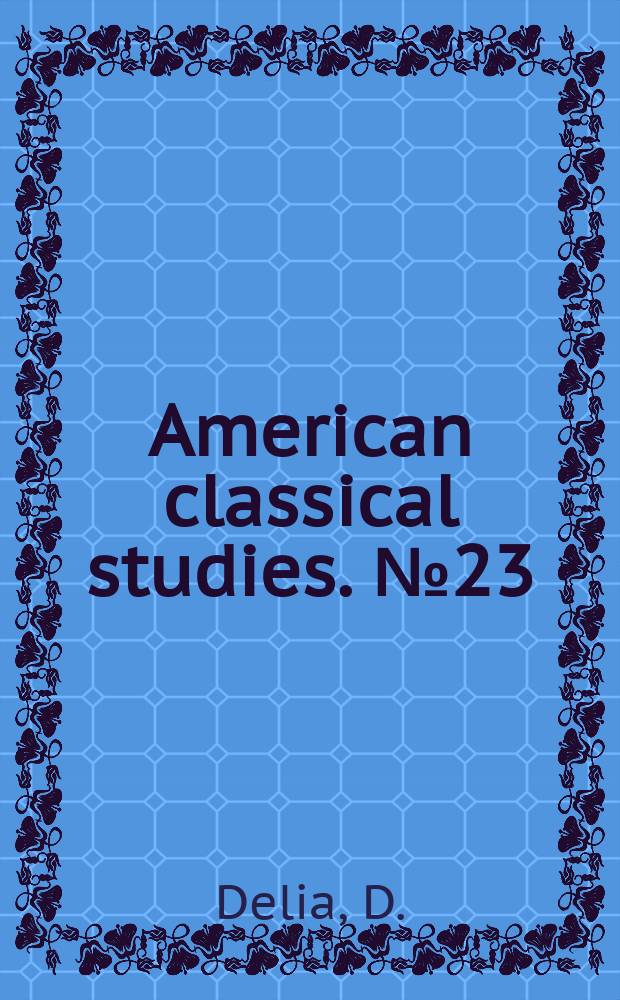 American classical studies. №23 : Alexandrian citizenship ..