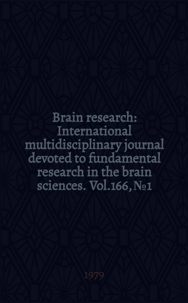 Brain research : International multidisciplinary journal devoted to fundamental research in the brain sciences. Vol.166, №1