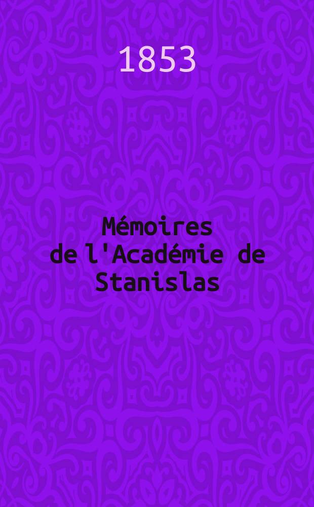 Mémoires de l'Académie de Stanislas