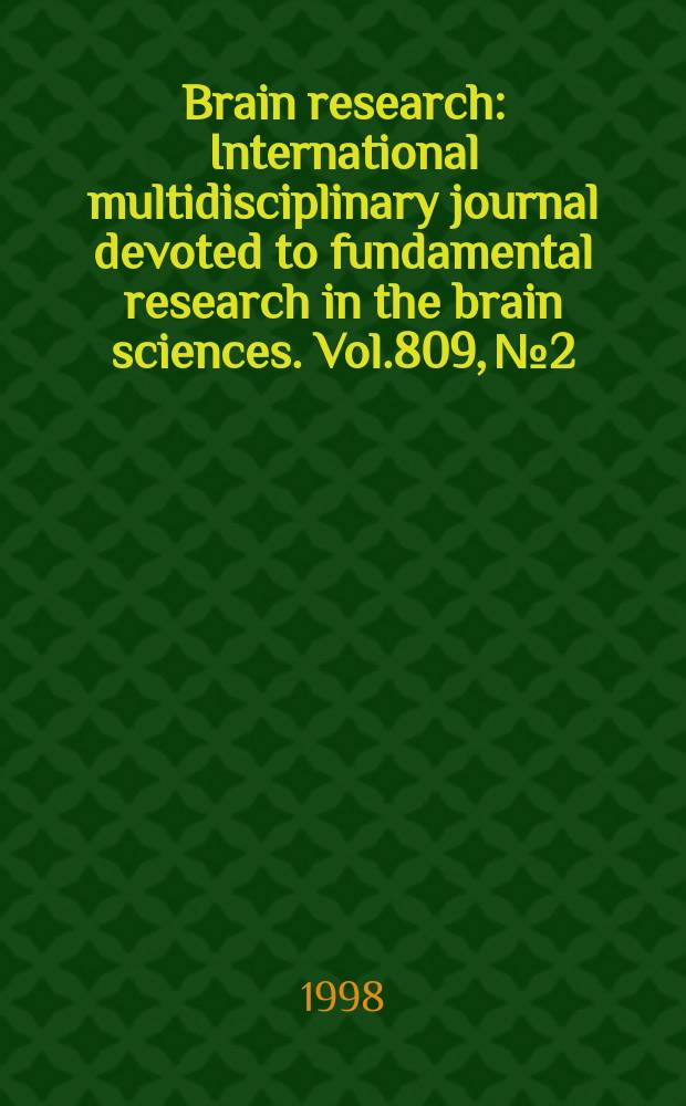 Brain research : International multidisciplinary journal devoted to fundamental research in the brain sciences. Vol.809, №2
