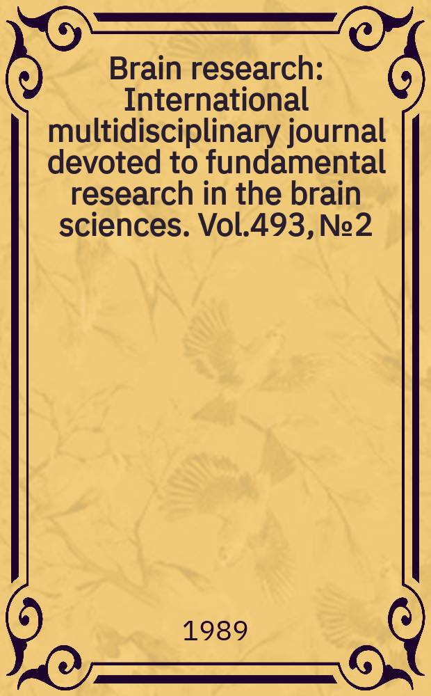 Brain research : International multidisciplinary journal devoted to fundamental research in the brain sciences. Vol.493, №2