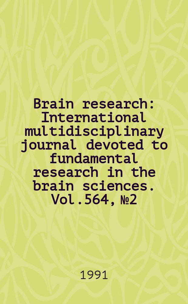 Brain research : International multidisciplinary journal devoted to fundamental research in the brain sciences. Vol.564, №2