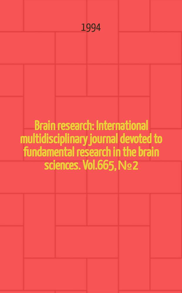 Brain research : International multidisciplinary journal devoted to fundamental research in the brain sciences. Vol.665, №2