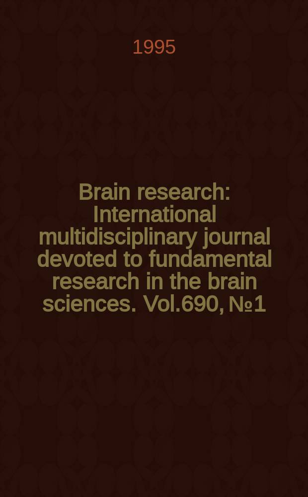 Brain research : International multidisciplinary journal devoted to fundamental research in the brain sciences. Vol.690, №1