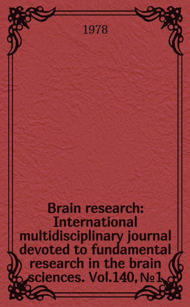 Brain research : International multidisciplinary journal devoted to fundamental research in the brain sciences. Vol.140, №1