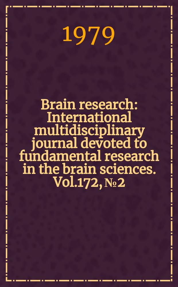 Brain research : International multidisciplinary journal devoted to fundamental research in the brain sciences. Vol.172, №2