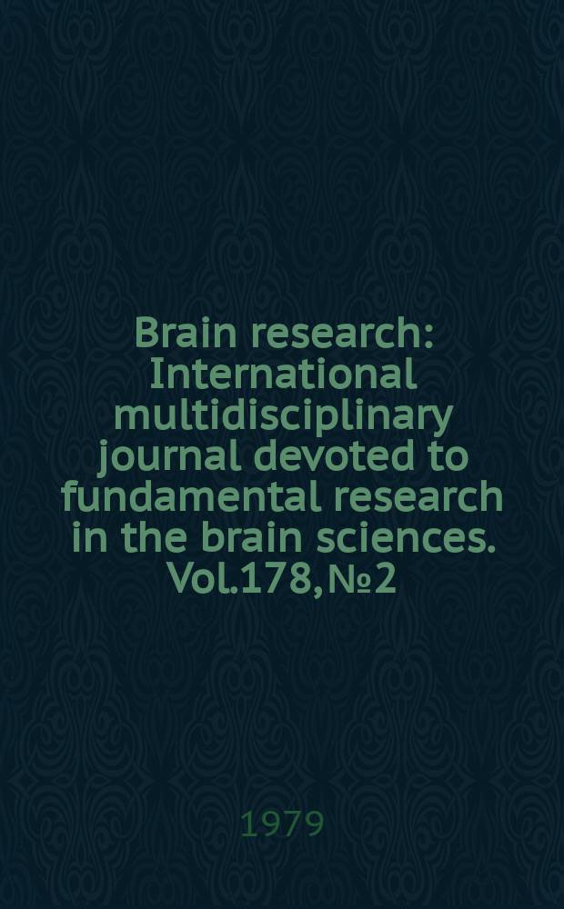 Brain research : International multidisciplinary journal devoted to fundamental research in the brain sciences. Vol.178, №2/3