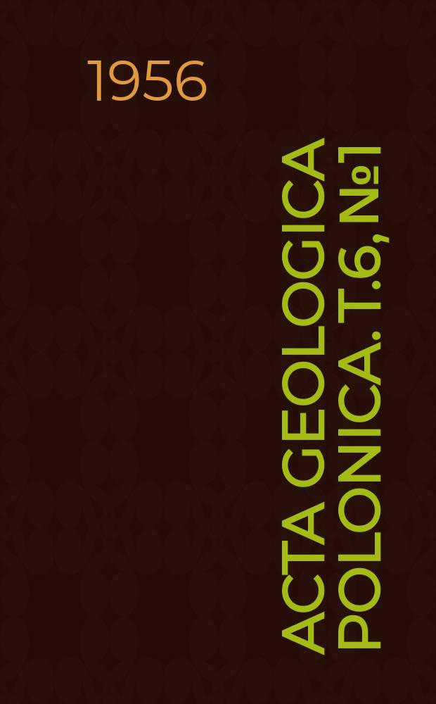 Acta geologica polonica. T.6, №1