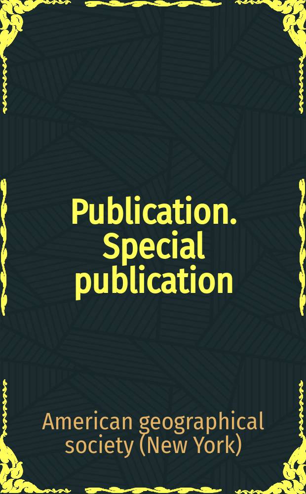 Publication. Special publication