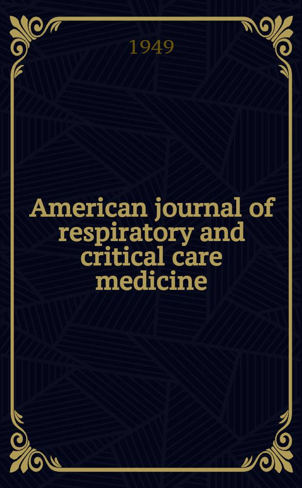 American journal of respiratory and critical care medicine : An offic. journal of the American thoracic soc., Med. sect. of the American lung assoc. Formerly the American review of respiratory disease. Vol.59, №1