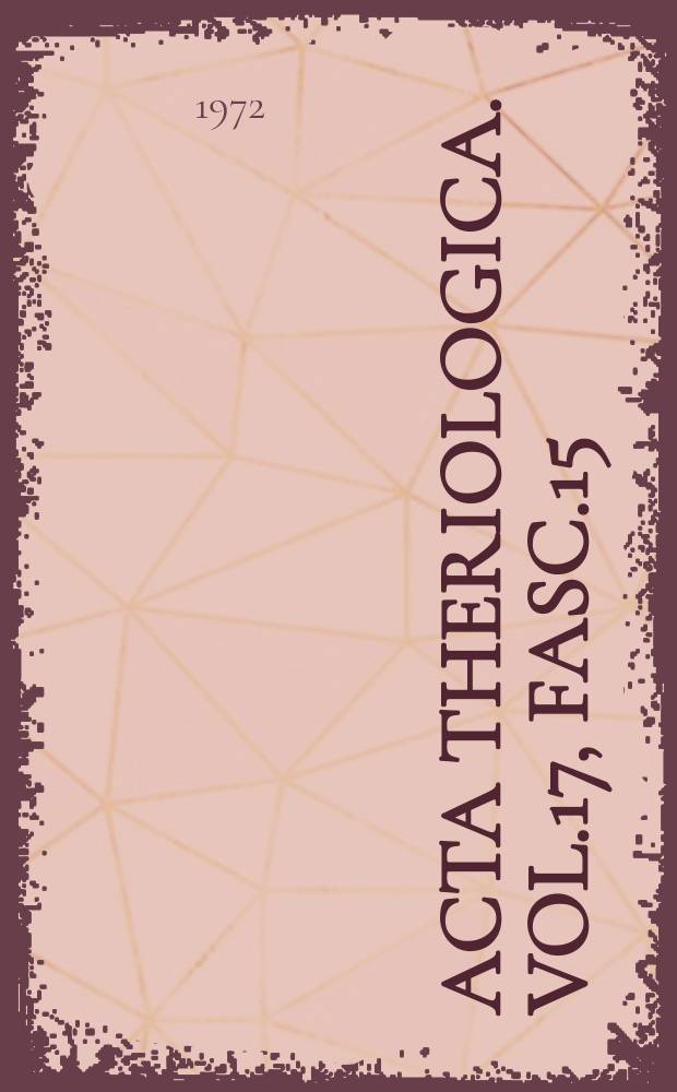 Acta theriologica. Vol.17, Fasc.15