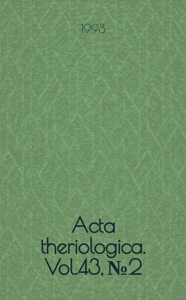Acta theriologica. Vol.43, №2