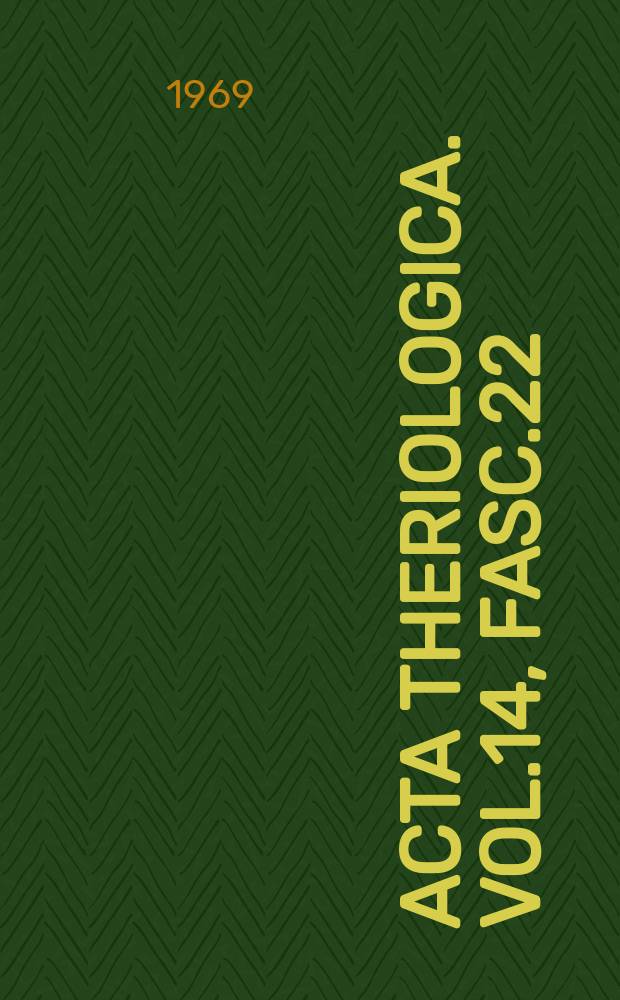 Acta theriologica. Vol.14, Fasc.22