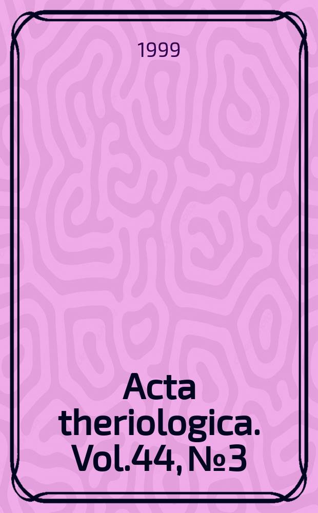 Acta theriologica. Vol.44, №3