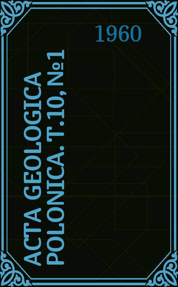 Acta geologica polonica. T.10, №1