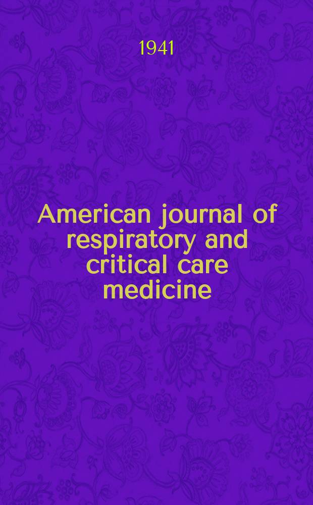 American journal of respiratory and critical care medicine : An offic. journal of the American thoracic soc., Med. sect. of the American lung assoc. Formerly the American review of respiratory disease. Vol.44, №2