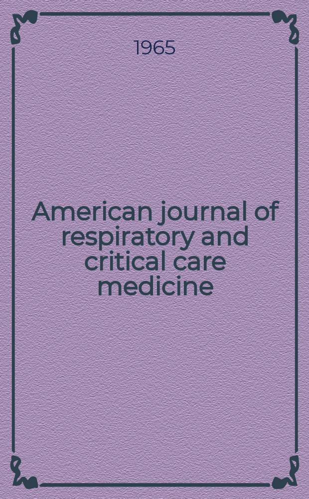 American journal of respiratory and critical care medicine : An offic. journal of the American thoracic soc., Med. sect. of the American lung assoc. Formerly the American review of respiratory disease. Vol.92, №4