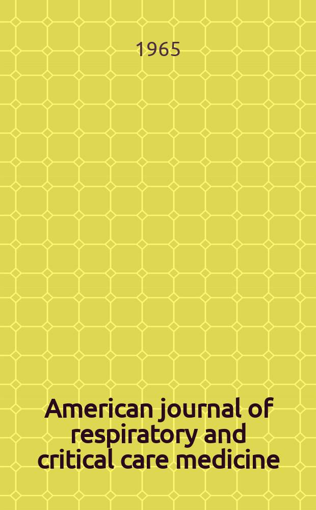 American journal of respiratory and critical care medicine : An offic. journal of the American thoracic soc., Med. sect. of the American lung assoc. Formerly the American review of respiratory disease. Vol.92, №6(P.1)
