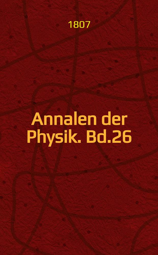 Annalen der Physik. Bd.26