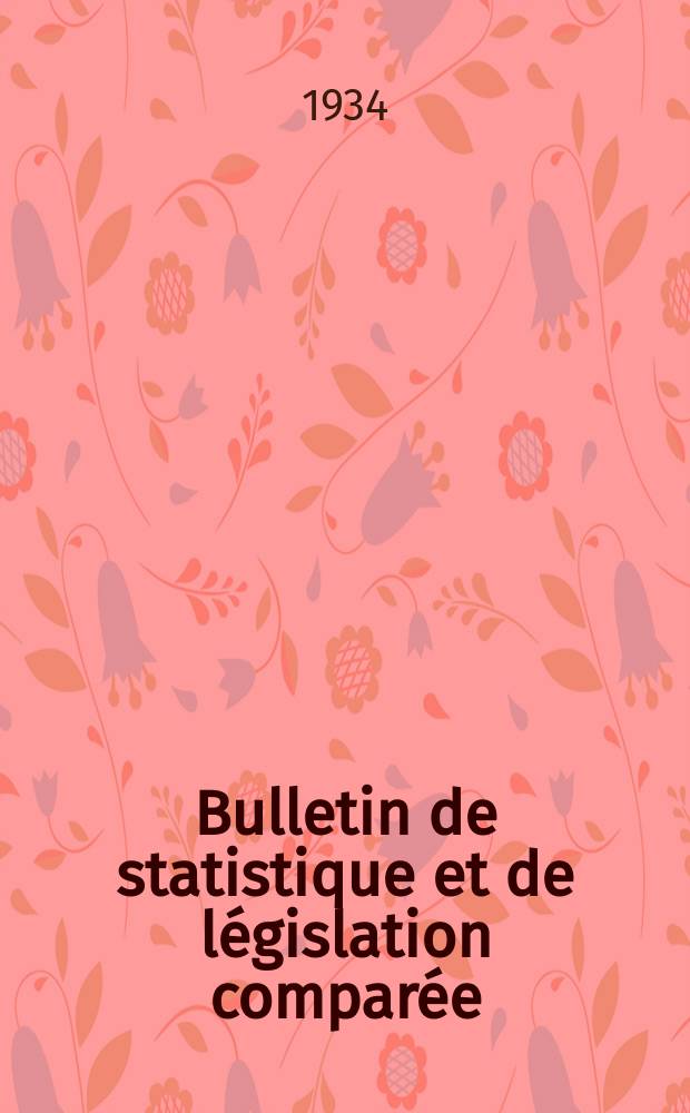 Bulletin de statistique et de législation comparée : [République Française Ministère des finances]. An.58 1934, T.116, №9