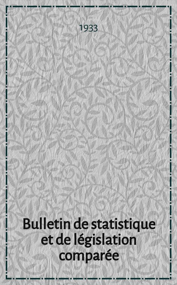 Bulletin de statistique et de législation comparée : [République Française Ministère des finances]. An.57 1933, T.113, №5