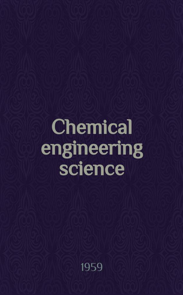 Chemical engineering science : G&eacute;nie chimique. Vol.11, №1