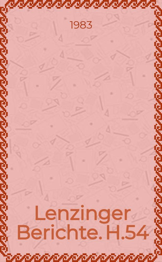 Lenzinger Berichte. H.54