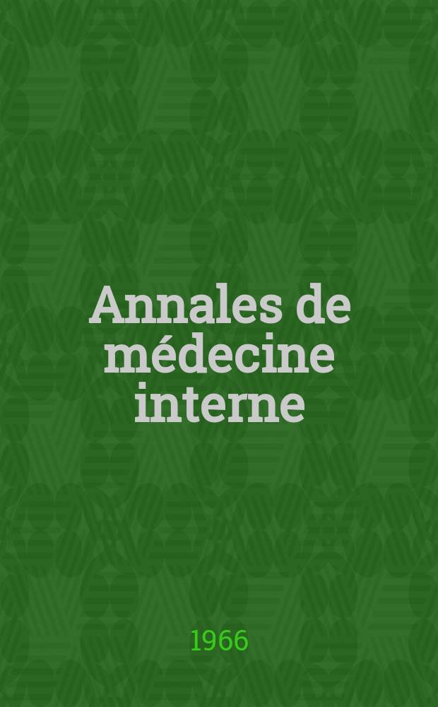 Annales de médecine interne : Bulletins et mémoires de la Soc. médicale des hôpitaux de Paris. Année117 1966, №8
