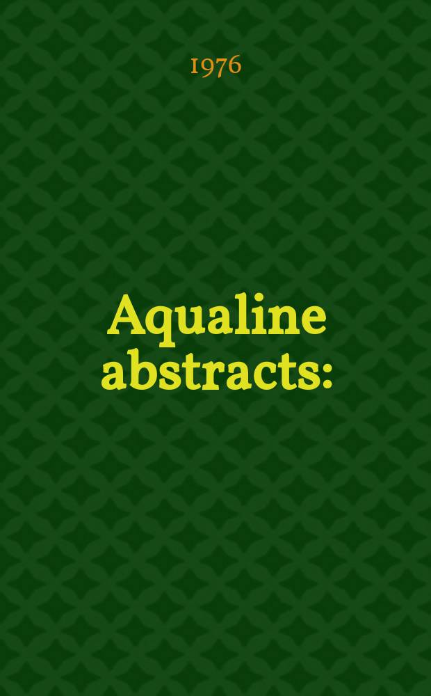 Aqualine abstracts : (Formerly WRC information) Publ. bi-weekly on behalf of the Water research centre. Vol.3, №2