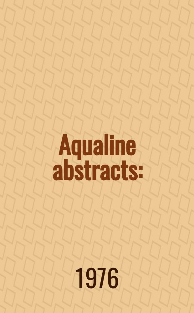 Aqualine abstracts : (Formerly WRC information) Publ. bi-weekly on behalf of the Water research centre. Vol.3, №3