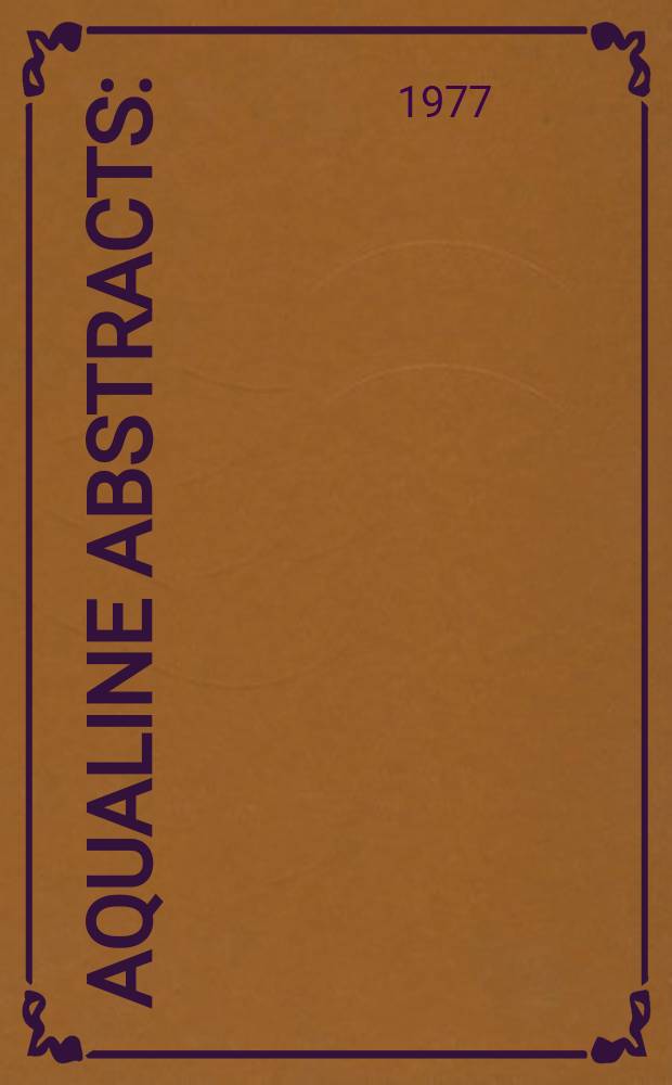 Aqualine abstracts : (Formerly WRC information) Publ. bi-weekly on behalf of the Water research centre. Vol.4, №49