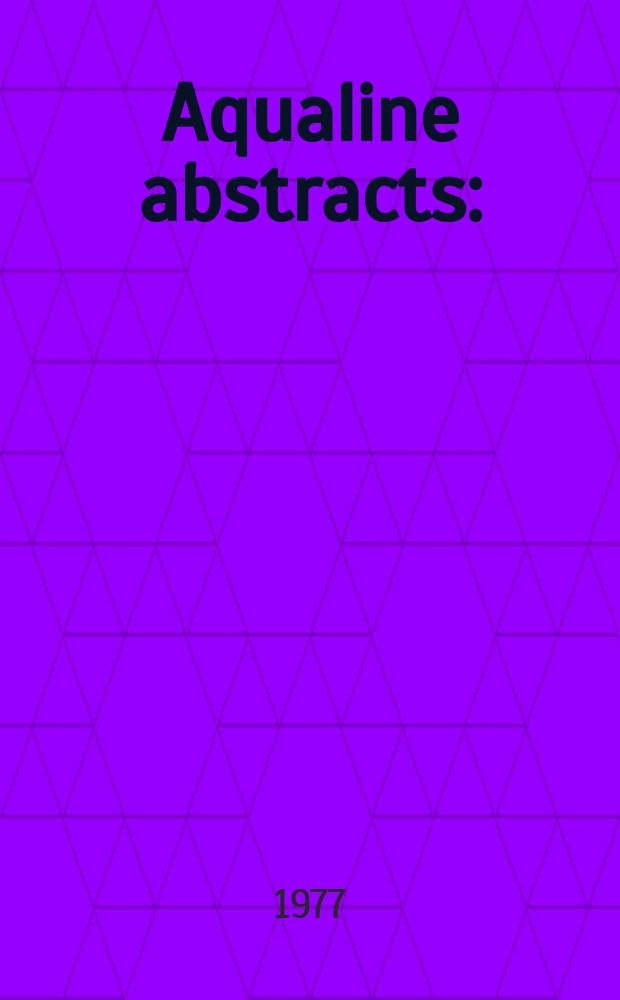 Aqualine abstracts : (Formerly WRC information) Publ. bi-weekly on behalf of the Water research centre. Vol.4, №50