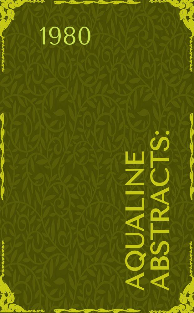 Aqualine abstracts : (Formerly WRC information) Publ. bi-weekly on behalf of the Water research centre. Vol.7, №16