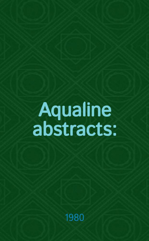 Aqualine abstracts : (Formerly WRC information) Publ. bi-weekly on behalf of the Water research centre. Vol.7, №30