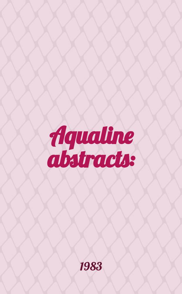 Aqualine abstracts : (Formerly WRC information) Publ. bi-weekly on behalf of the Water research centre. Vol.10, №1